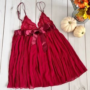 Victoria’s Secret Deep Red Babydoll Slip Set
